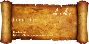 Lutz Lili névjegykártya